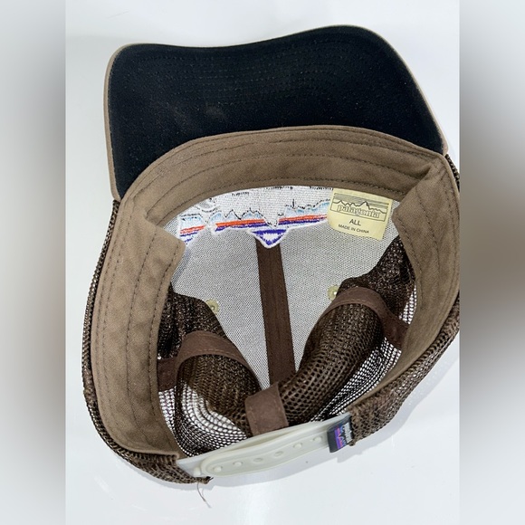 Patagonia Hat Cap Snap Back Fitz Roy Fish Trout Brown One Size Ajdustable - Picture 6 of 7